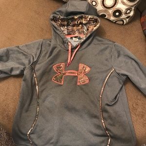 Under armour grey and camouflage hoodie